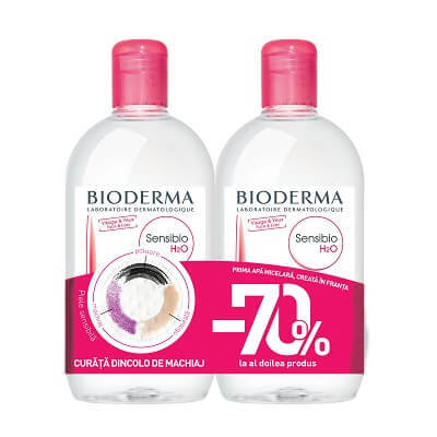 Solutie micelara Sensibio H2O, 500 + 500 ml, Bioderma