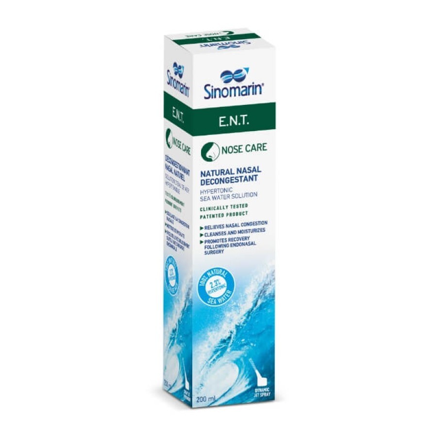 Spray decongestionant nazal hipertonic Sinomarin ENT, 200 ml, Gerolymatos International recenzii