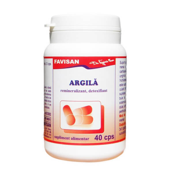 Argila, 40 capsule, Favisan Vitamine si suplimente