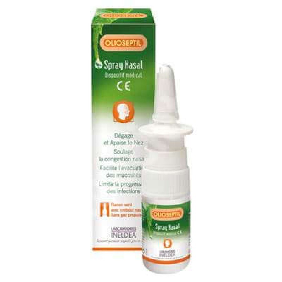Spray nazal cu ulei esențial de mentă și cimbru Olioseptil, 20 ml, Laboratoires Ineldea