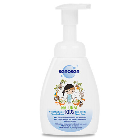 Spumă de curățare pentru băieți Natural Kids, 250 ml, Sanosan