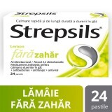 Strepsils Lemon fără zahăr, 24 pastile, Reckitt Benckiser Healthcare