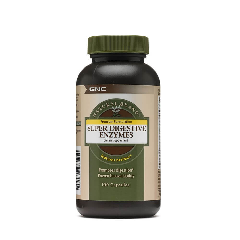 Super enzime digestive Natural Brand (180311), 100 capsule, GNC Vitamine si suplimente
