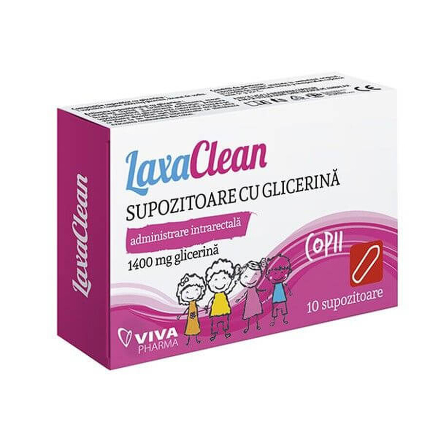 Glycerine suppositories for children, LaxaClean, 10 pieces, Viva Pharma