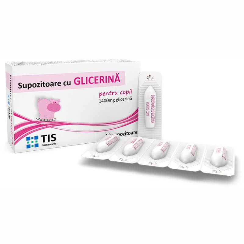 supozitoare cu glicerina bebe de 3 saptamani Supozitoare pentru copii cu Glicerina 1400mg, 10 supozitoare, Tis Farmaceutic