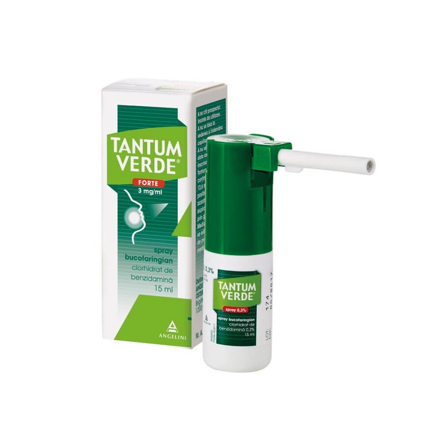 Tantum verde spray forte bucofaringian 0.3%, 15 ml, Csc Pharmaceuticals