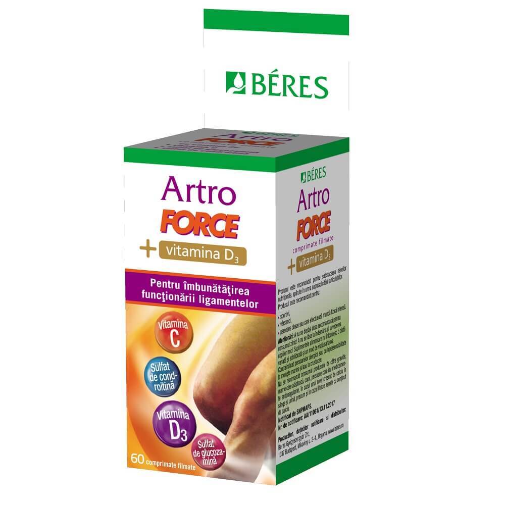 ArtroForce + Vitamina D3, 60 capsule, Beres Pharmaceuticals Co Vitamine si suplimente