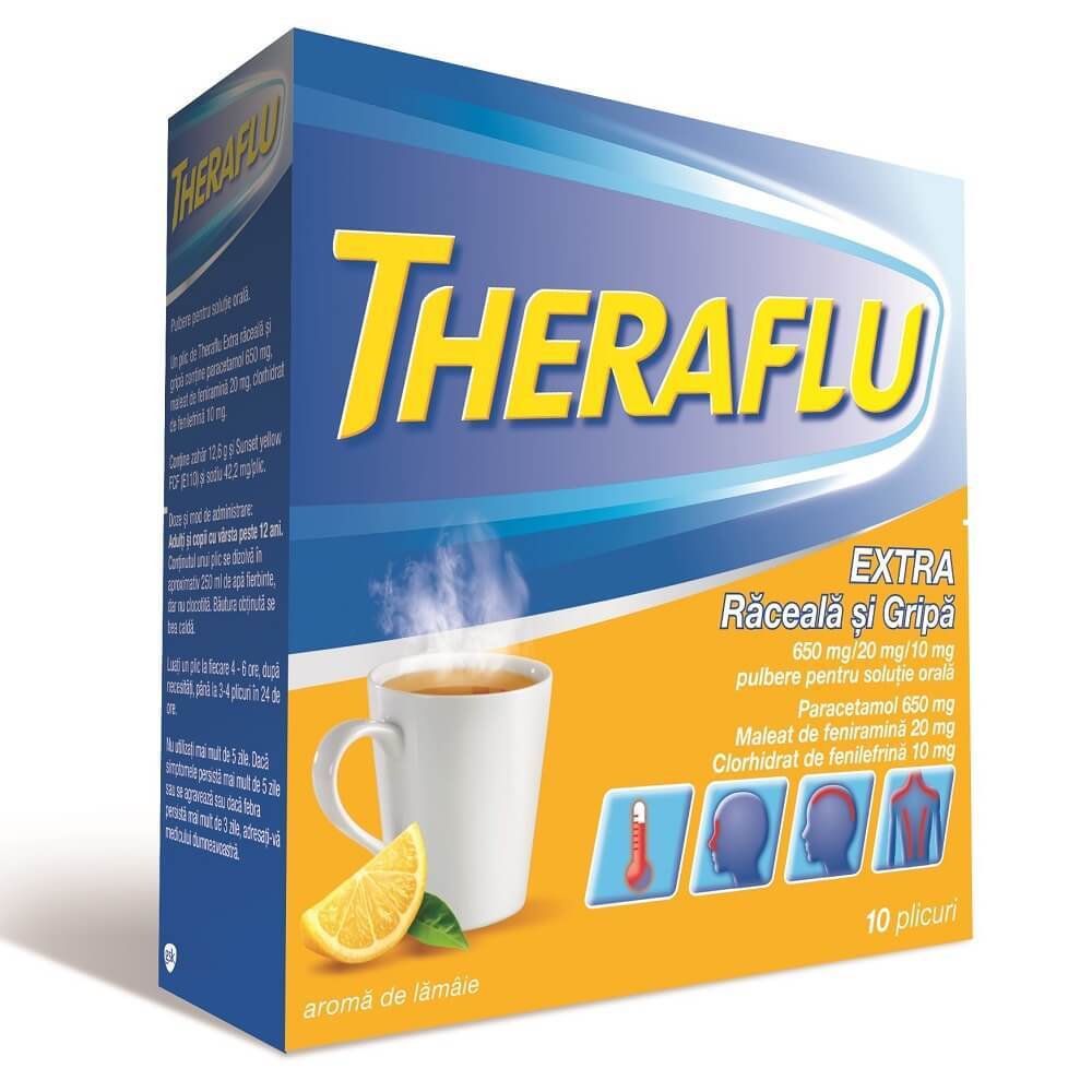 Theraflu Extra Răceală și Gripă, 10 plicuri, Gsk