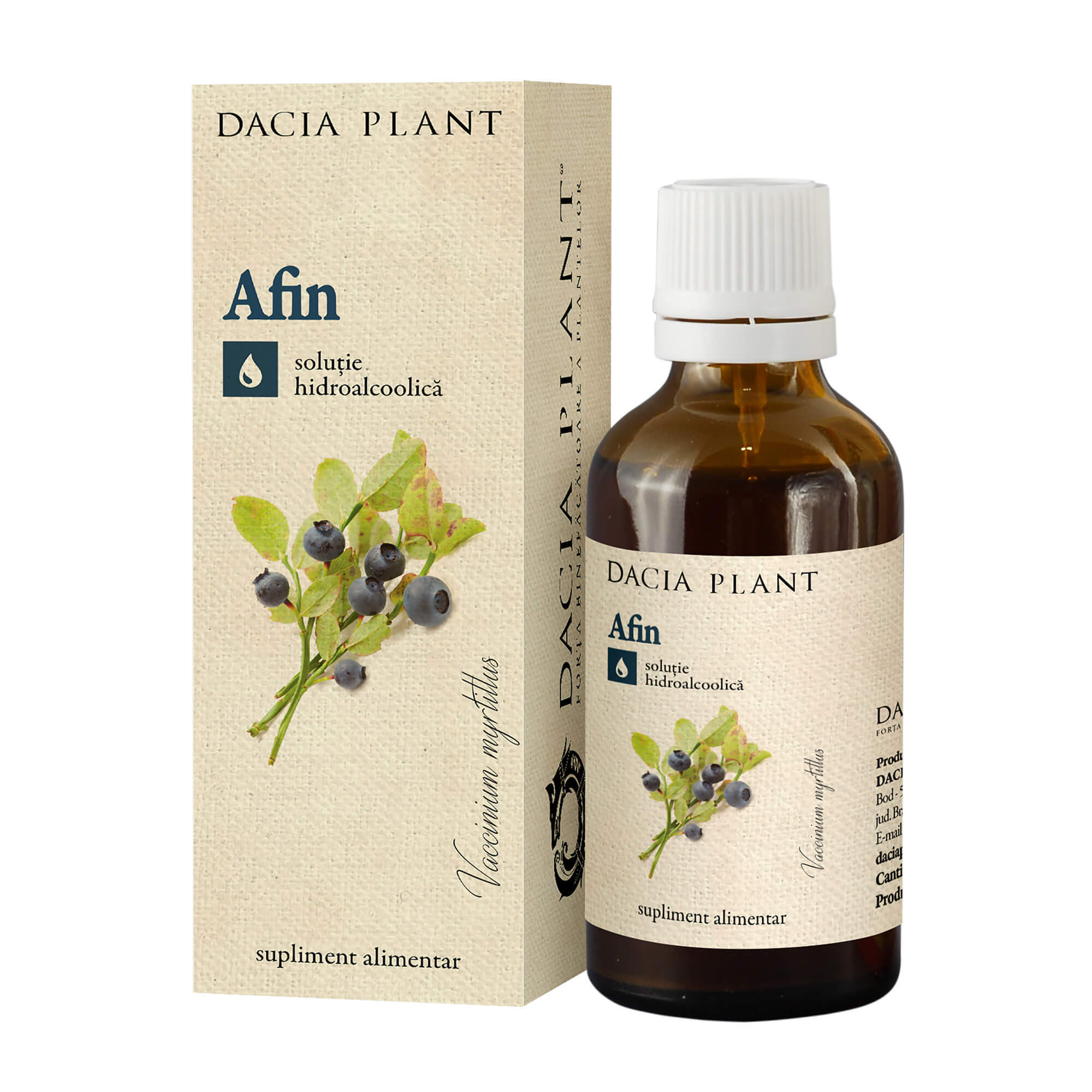 Tinctură de Afin, 50 ml, Dacia Plant Vitamine si suplimente