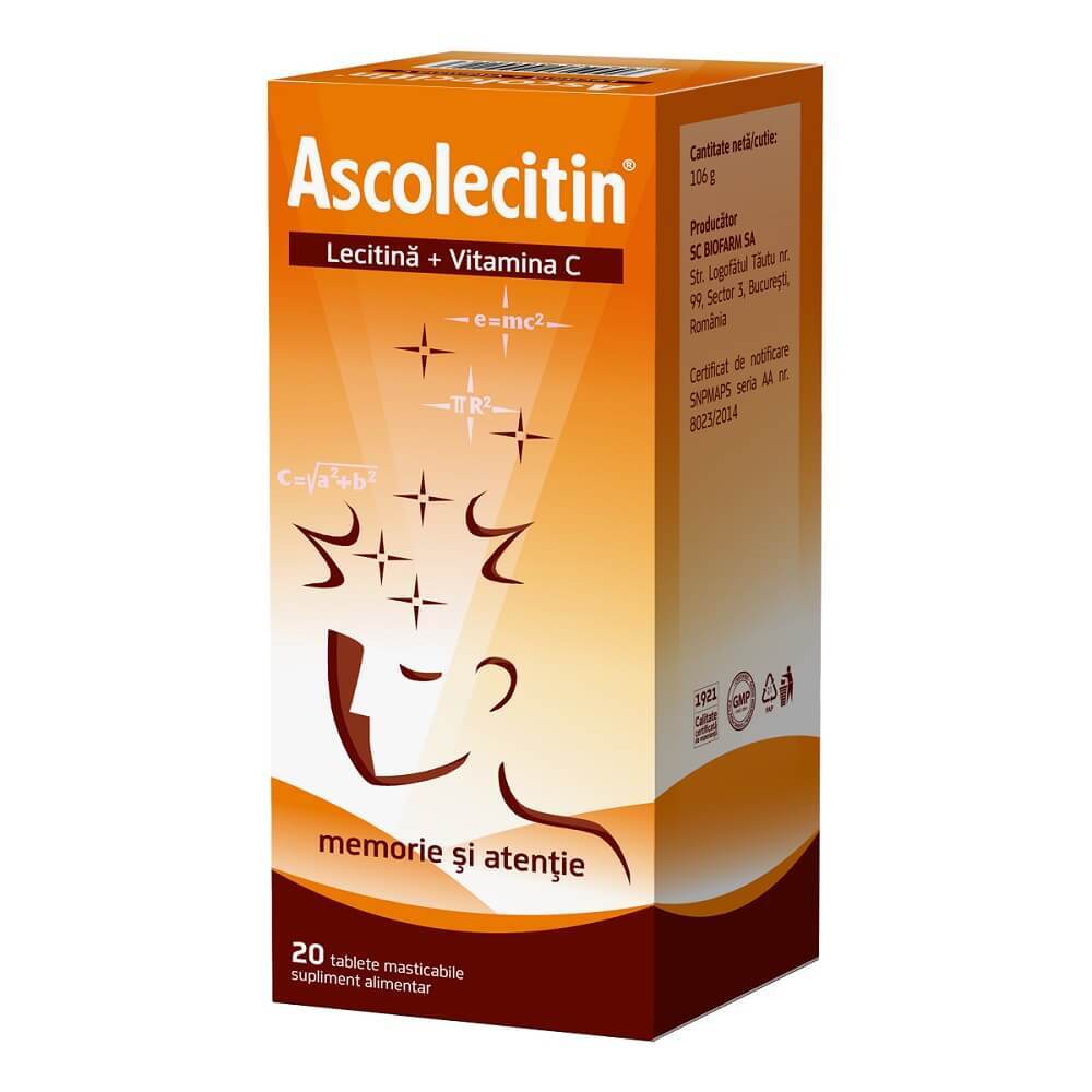 Ascolecitin, 20 comprimate, Biofarm Vitamine si suplimente