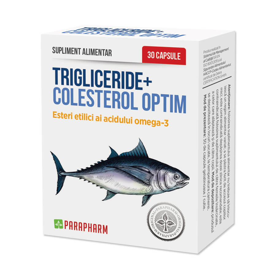 Trigliceride + Colesterol Optim, 30 capsule, Parapharm Vitamine si suplimente