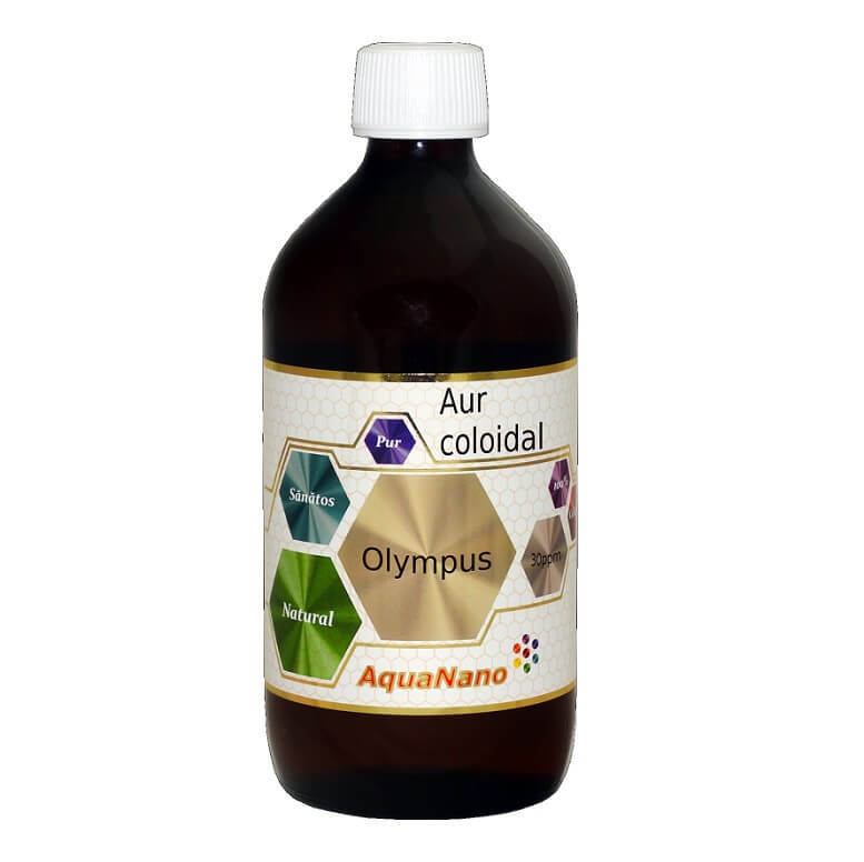 Aur coloidal 30ppm AquaNano Olimpus, 480 ml, Sc Aghoras Ivent Vitamine si suplimente
