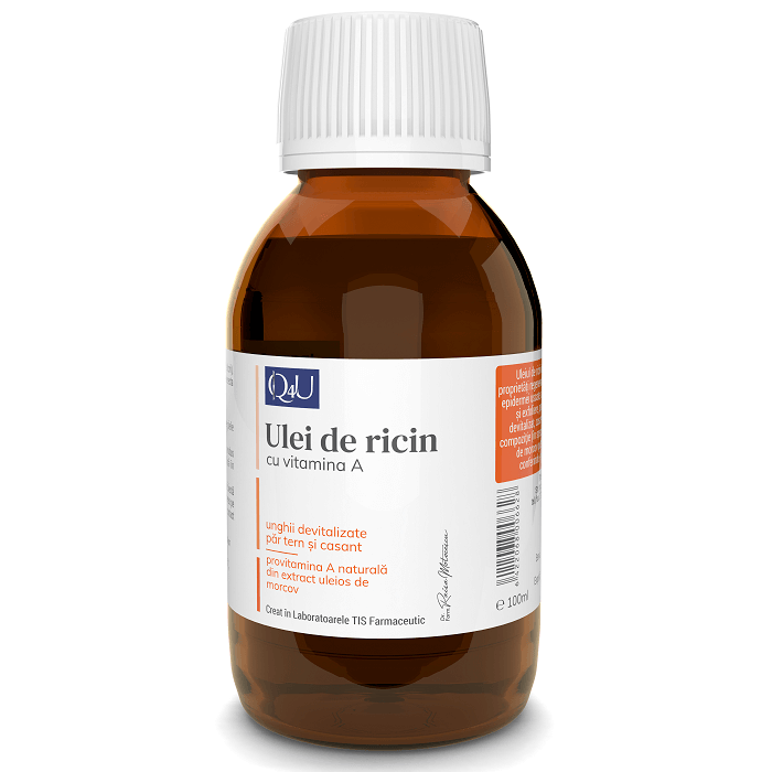 ulei de ricin cu vitamina a pentru par Ulei de ricin cu Vitamina A, 100 ml, Tis Farmaceutic