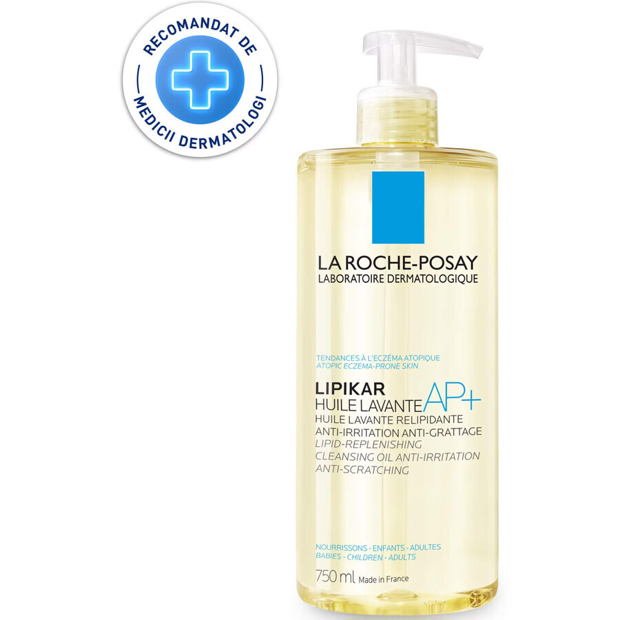 La Roche-Posay Lipikar AP+ huile nettoyante relipidante pour peaux sèches atopiques, 750 ml