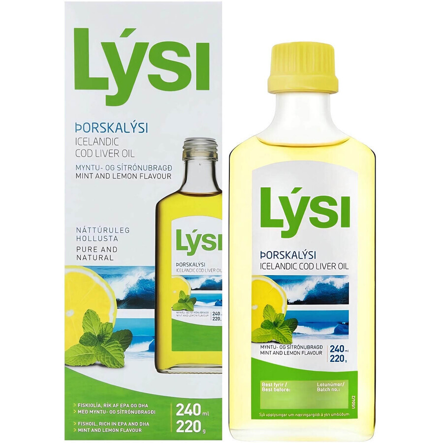 Levertraan met citroensmaak, 240 ml, Lysi