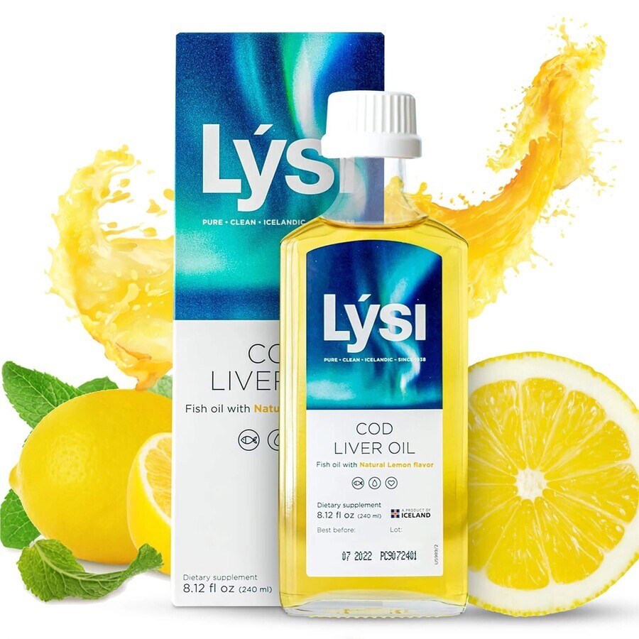 Levertraan met citroensmaak, 240 ml, Lysi