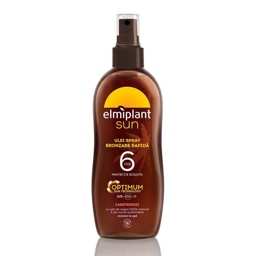 Ulei spray pentru bronzare rapida SPF 6 Optimum Sun, 150 ml, Elmiplant Frumusete si ingrijire