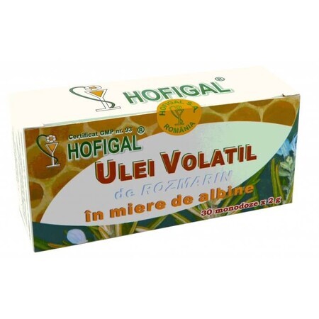 Ulei volatil de Rozmarin in miere de albine, 30 monodoze, Hofigal