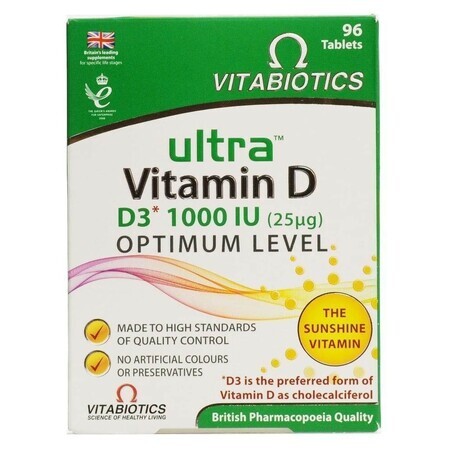 Ultra Vitamina D3 1000UI Optimum Level, 96 tablete, Vitabiotics