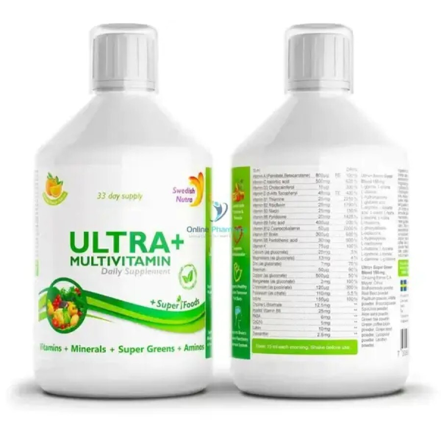 Ultra+ Multivitamine Lichide, 500ml, Swedish Nutra