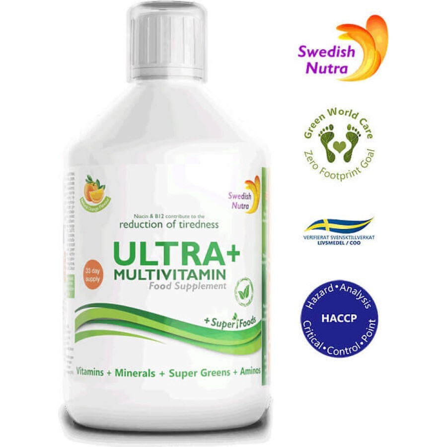 Ultra+ Multivitamine Lichide, 500ml, Swedish Nutra