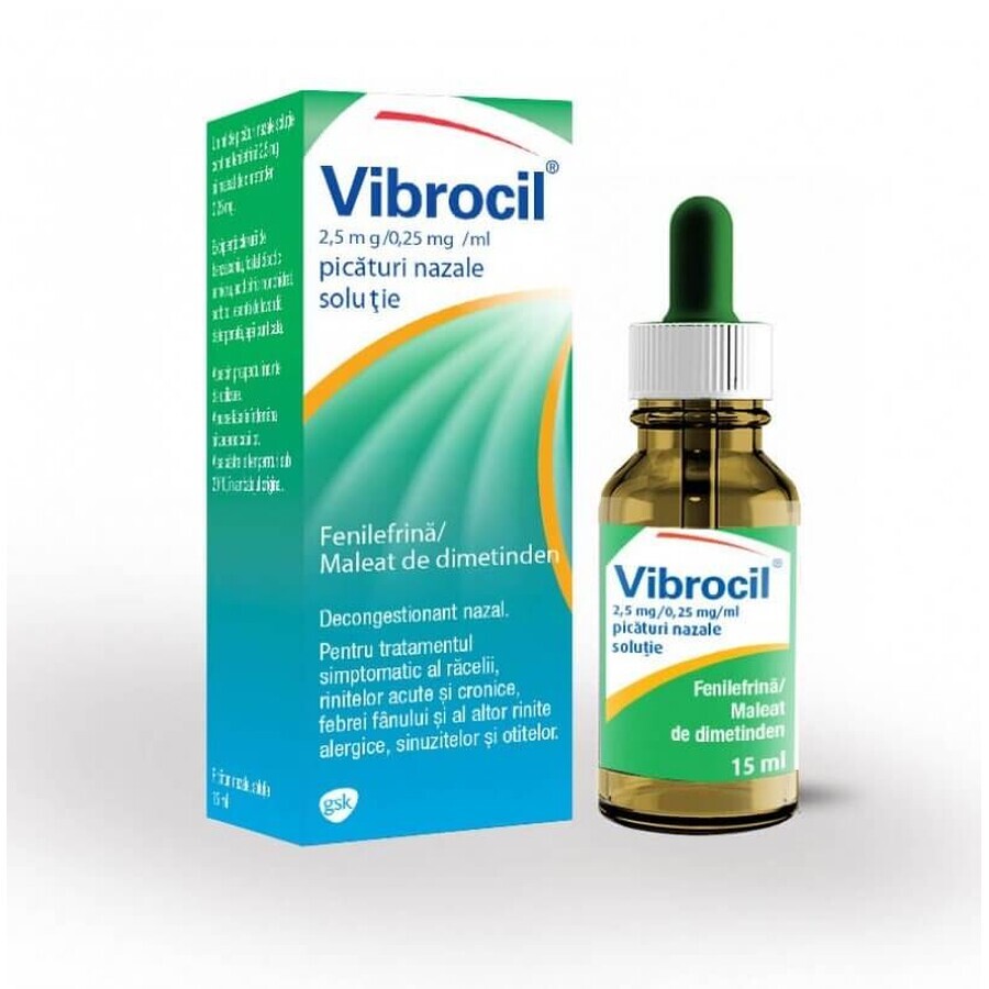 Vibrocil picături nazale, 15 ml, Gsk