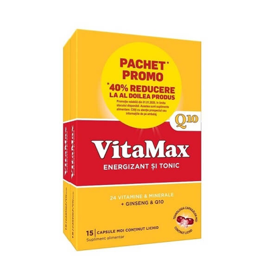 Vitamax Q10, 15 capsule + 15 capsule, Perrigo (40% reducere din al 2-lea produs)