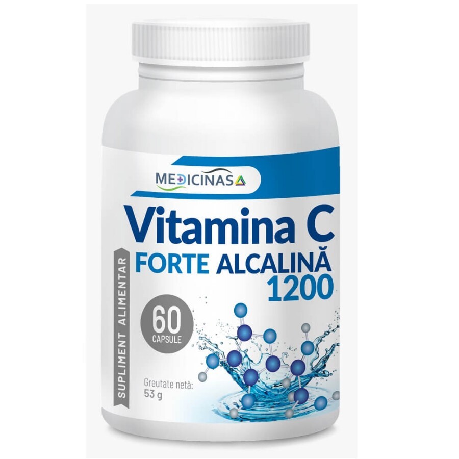 Vitamina C Forte alcalină 1200 Medicinas, 60 capsule vegetale, Laboratoarele Medica recenzii