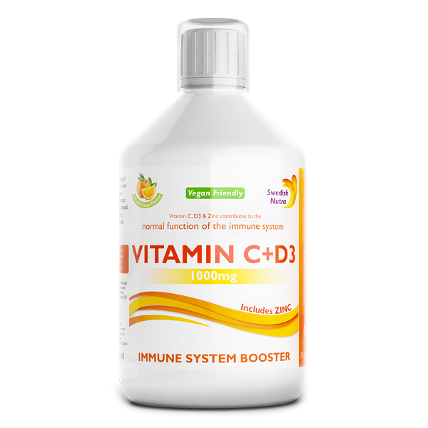 vitamina c 1000 mg + vitamina d3 si zinc Vitamina C Lichidă 1000 Mg + Vitamina D3 + Zinc, 500ml, Swedish Nutra
