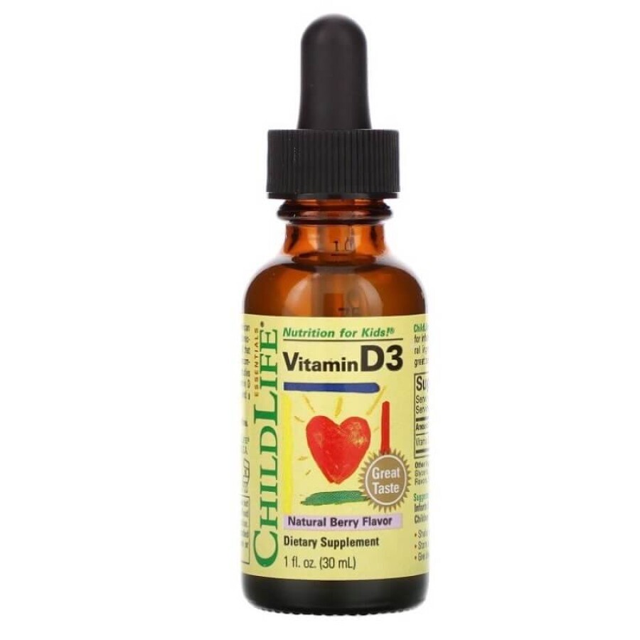 Vitamina D3 picături copii  500UI Childlife Essentials, 30 ml, Secom recenzii