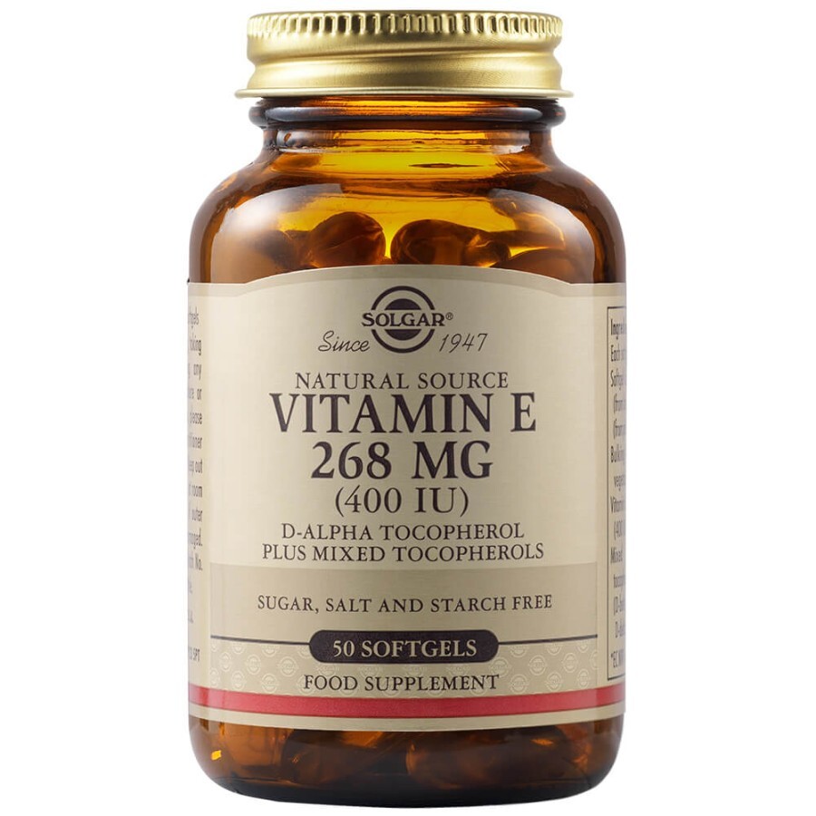Vitamina E 268 mg 400 UI, 50 capsule, Solgar recenzii