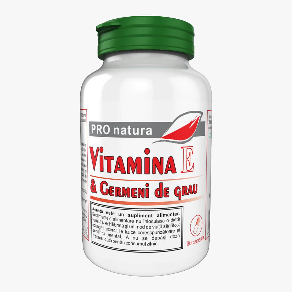 Vitamina E si Germeni de grau, 90 capsule, Pro Natura