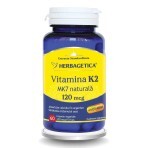 Vitamina K2 MK7 naturală 120mcg, 60 capsule, Herbagetica