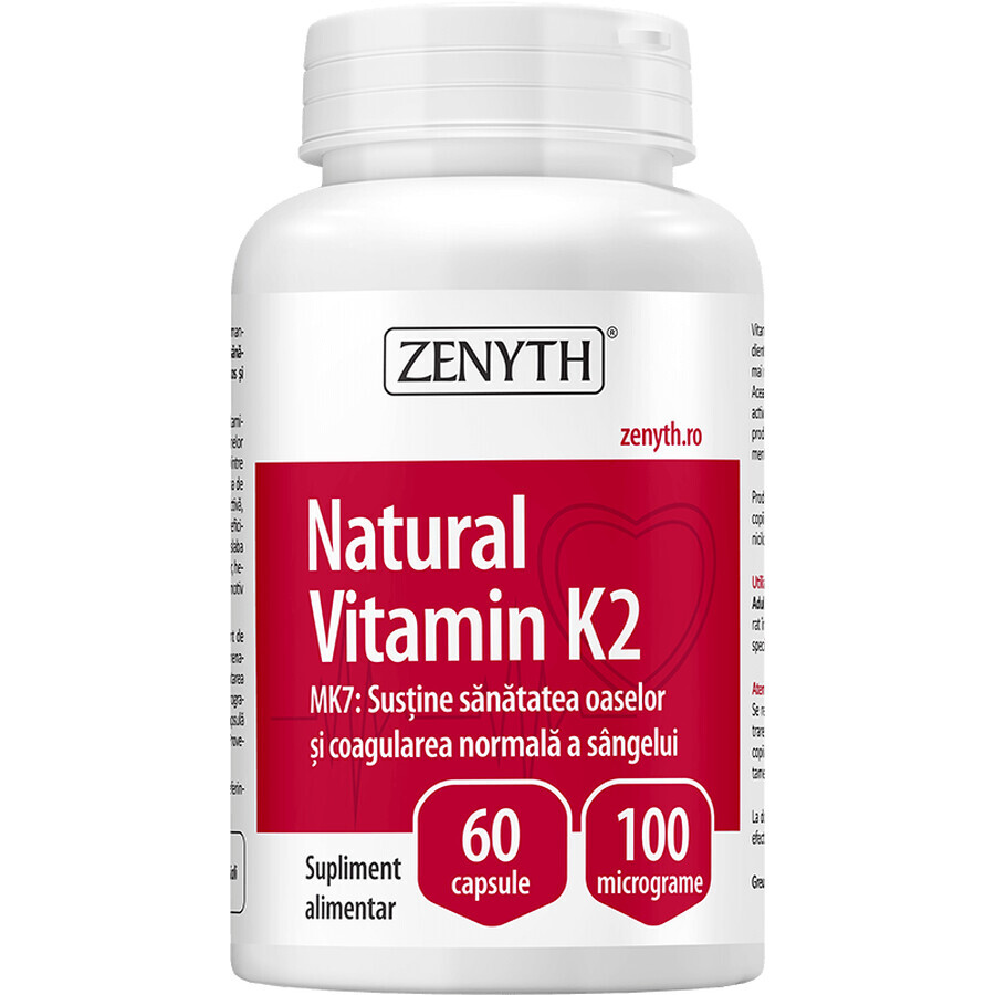 Vitamina K2, 60 + 60 capsule, Zenyth (50% reducere la al doilea produs)