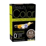 Vopsea de par cu extracte vegetale si bumbac Dark Golden Blonde, Nuanta 6.3, 160 ml, Beauty Hair Color