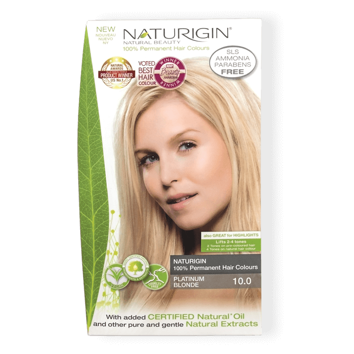 Vopsea pentru par nuanta 10.0 blond platinat, 115 ml, Naturigin