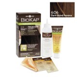 Vopsea permanentă pentru păr Nutricolor Delicato, Nunaţa Dark Blond Havana 6.06, 140 ml, Biokap