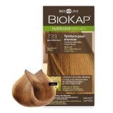 Vopsea permanentă pentru păr Nutricolor Delicato, Nunaţa Golden Blond Wheat 7.33, 140 ml, Biokap