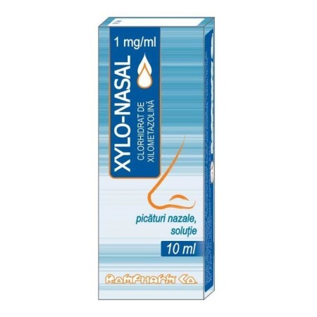 Xylo-Nasal 0,1%, picături nazale soluție, 10 ml, Rompharm