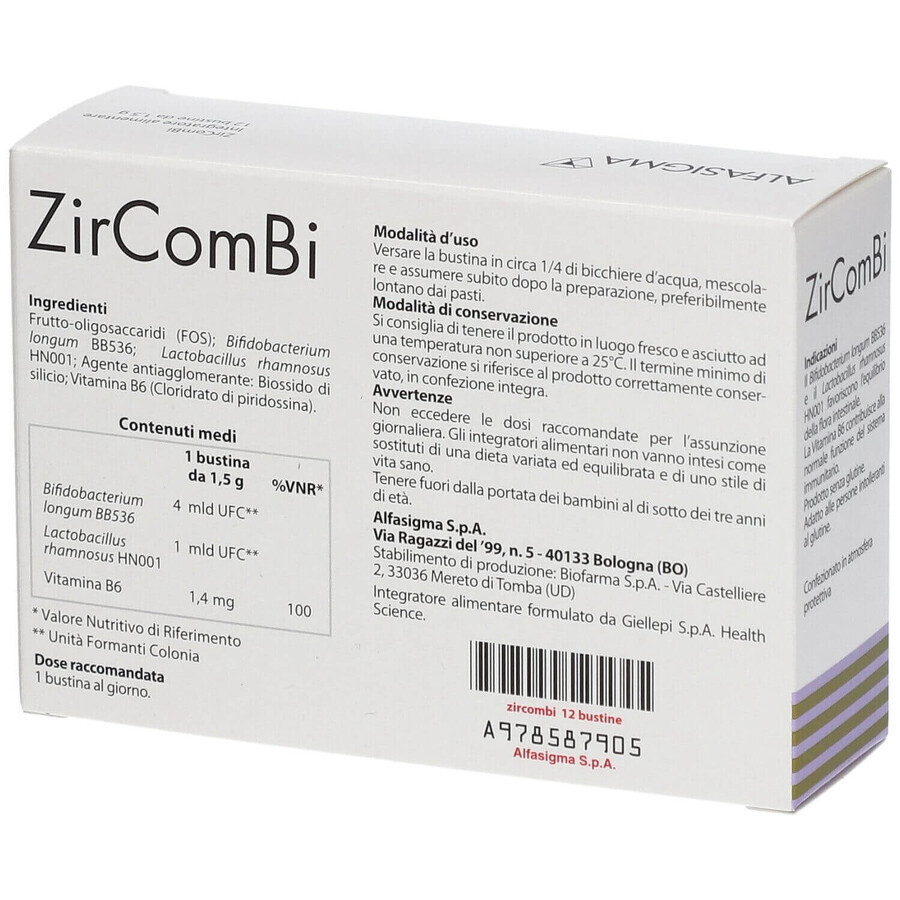 ZirComBi, 12 sachets, Alfasigma