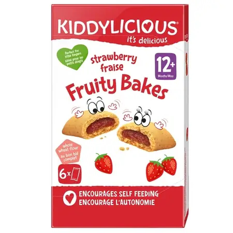 Biscuiti cu capsuni, 6 x 22 g, Kiddylicious