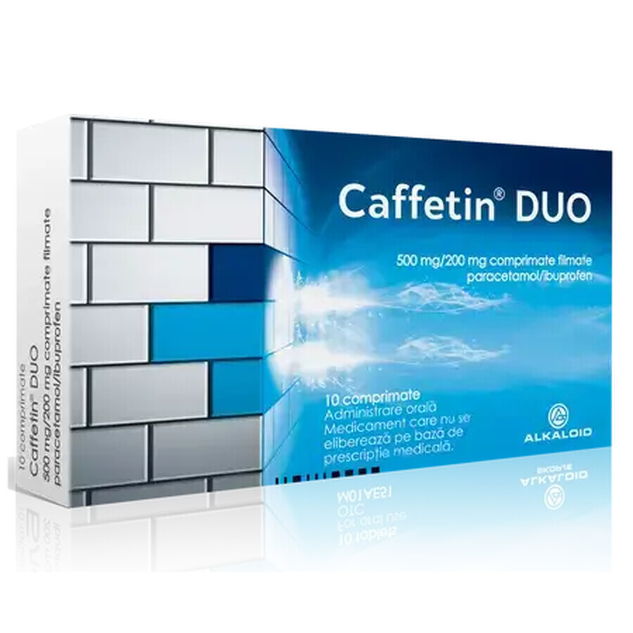 Caffetin Duo, 500 mg/200 mg, 10 comprimate, Alkaloid