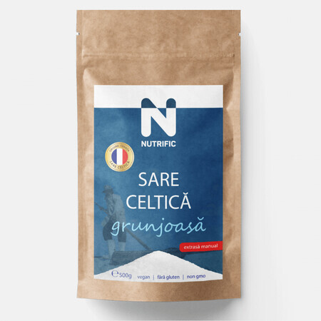 Sare celtica grunjoasa, extrasa manual, 500gr, Nutrific