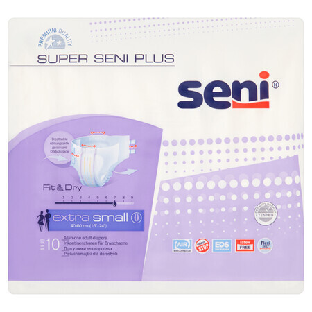 Super Seni Plus, scutece, Extra Small, 10 buc.