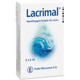 Lacrimal, picături oculare hidratante, 2 x 5 ml