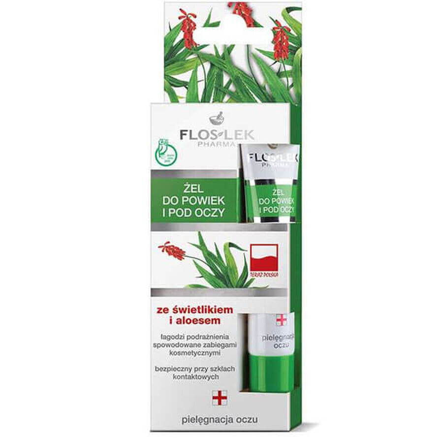 Flos-Lek, Gel de pleoape și Aloe Vera pentru pleoape și sub ochi, 15 ml