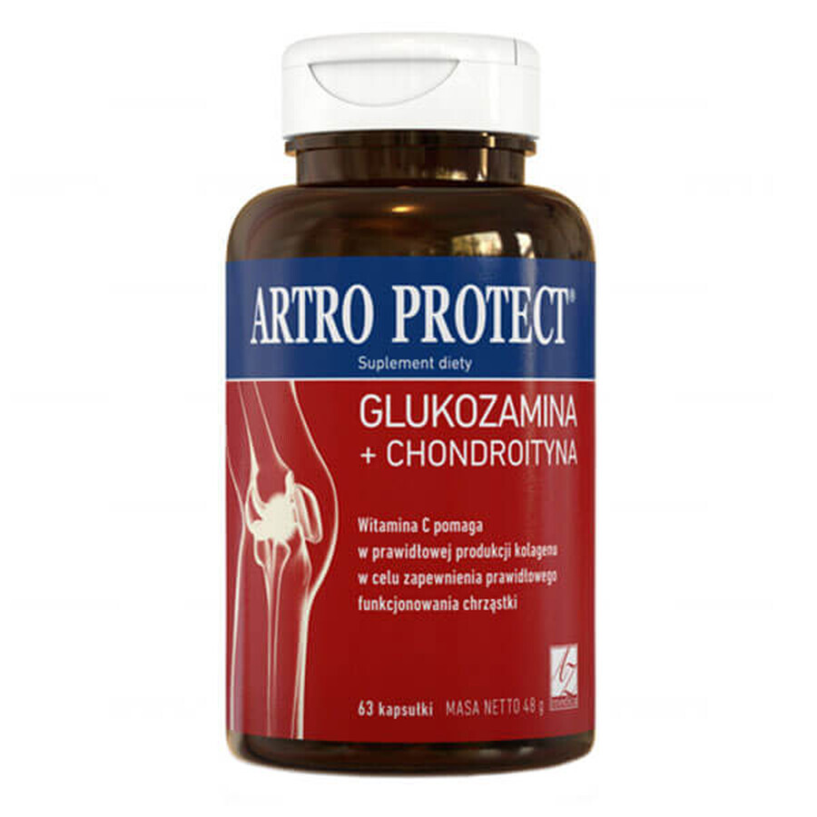 Artro Protect, glucozamină + condroitină, 63 capsule
