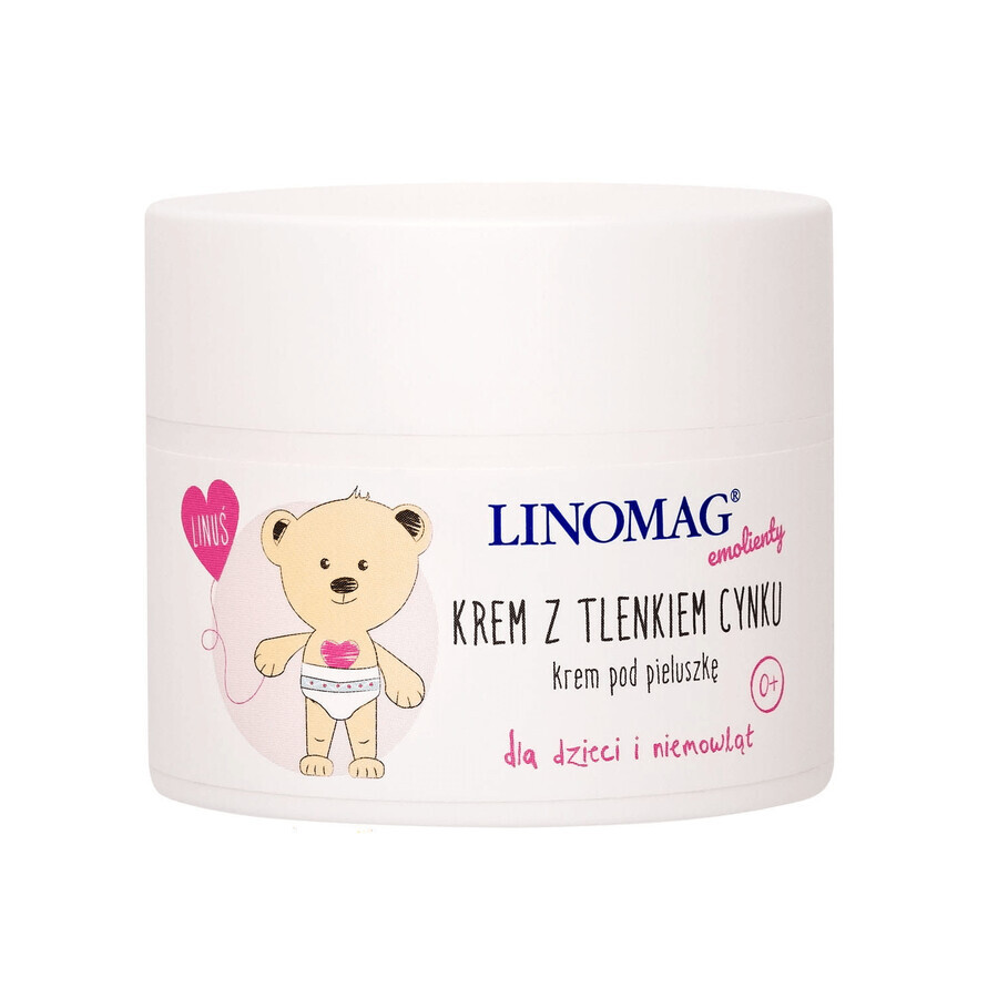 Linomag Emolients, cremă cu oxid de zinc pentru bebeluși și copii din prima zi de viață, 50 ml