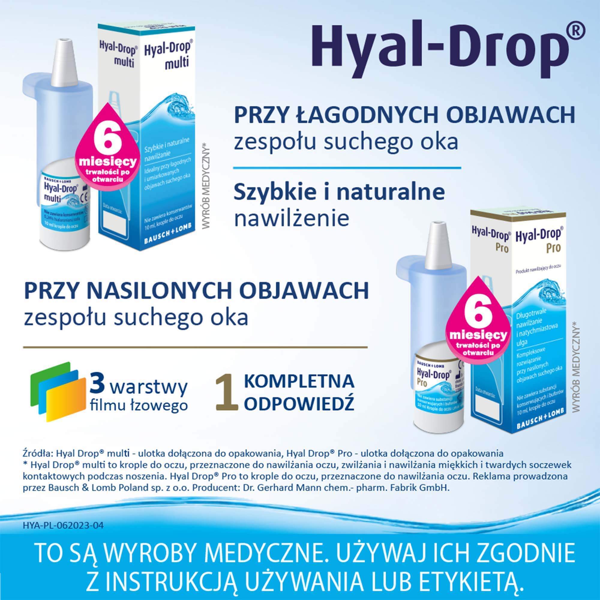 Hyal-Drop Multi, picături hidratante pentru ochi, 10 ml