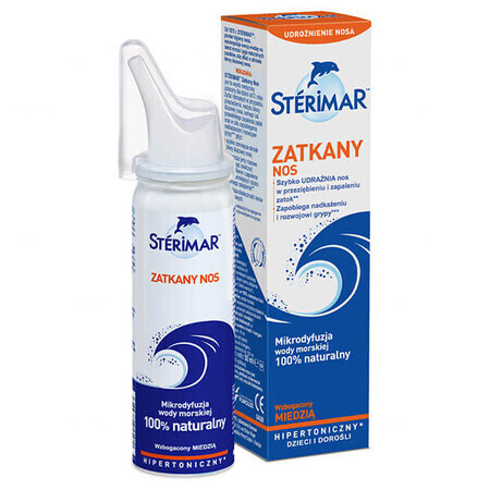Sterimar Congested Nose, spray nazal hipertonic hipertonic îmbogățit cu cupru, 50 ml
